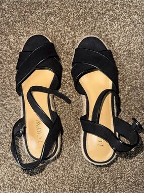 J. Crew Black Crisscross Espadrille Sandal with Ankle Strap